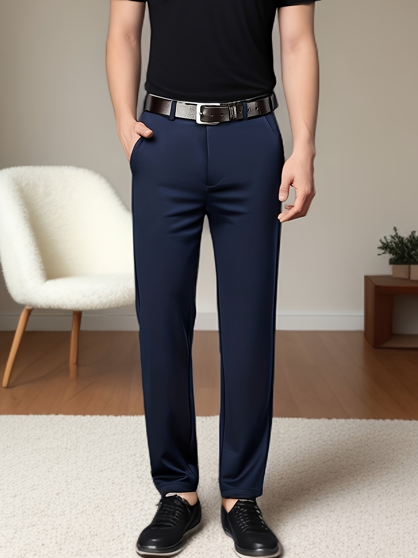 Classic Men'S Dress Pants, Solid Color Trousers for Spring And Summer Business Occasions, Featuring a Timeless Luxurious Style, Y90.
