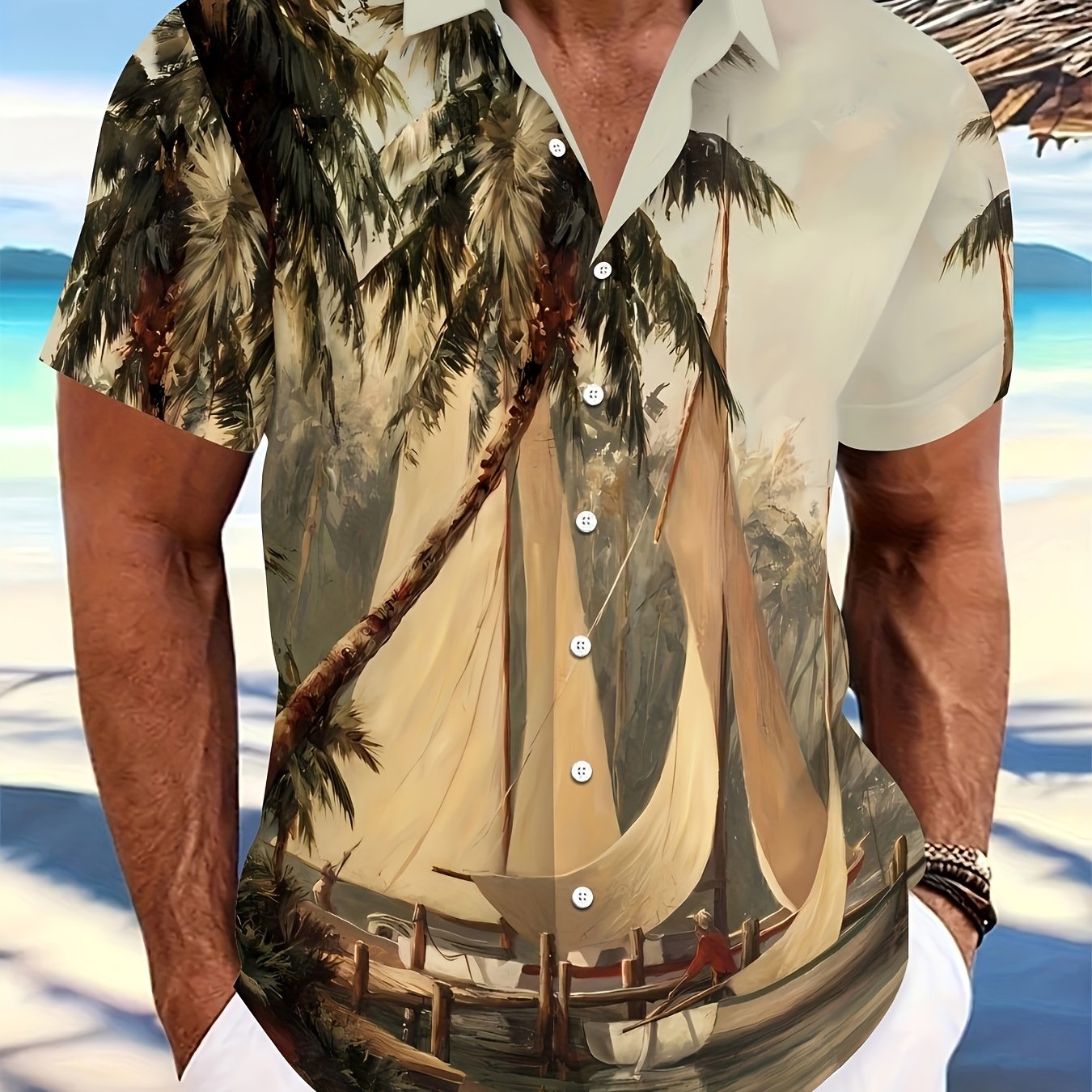 New Men'S Button-Up Shirt, Perfect for Summer with Short Sleeves, Breathable Fabric, And Quick-Drying Features.