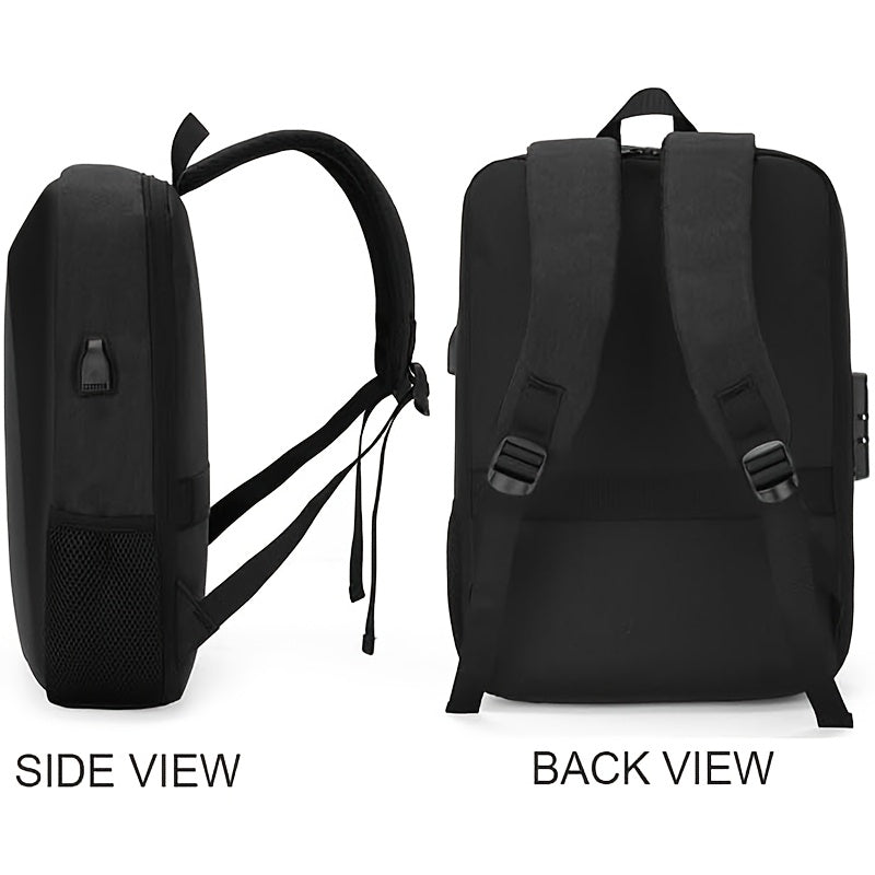 Durable Build, Business Style Laptop Backpack with Anti-Theft Design, Adjustable Shoulder Straps, Multiple Compartments, Zipper Closure PVC Lining - Black, Secure Laptop Storage Sleek Backpack Design Sturdy Zipper Closu
