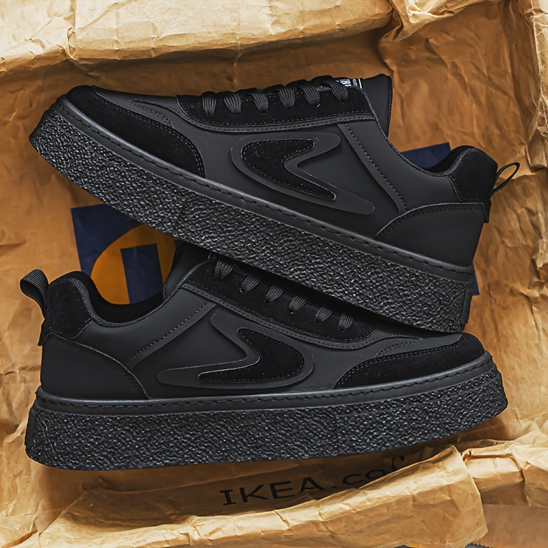 Men's Fashion Sneakers - Casual Lace-Up, All-Season Grip Shoes with Durable PU & EVA Material, Movement Style, Leisure Style, Four Seasons