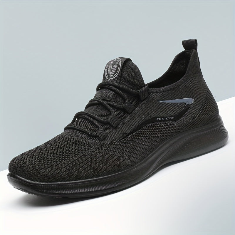 Men's Lightweight Slip-Resistant Casual Sneakers - Breathable Mesh & Fabric Upper, Durable PU Sole, Round Toe Low-Top Design for Hiking, Outdoor, Travel & Daily Wear - All-Season Comfort, Hiking Shoes, Outdoor Footwear, Sleek