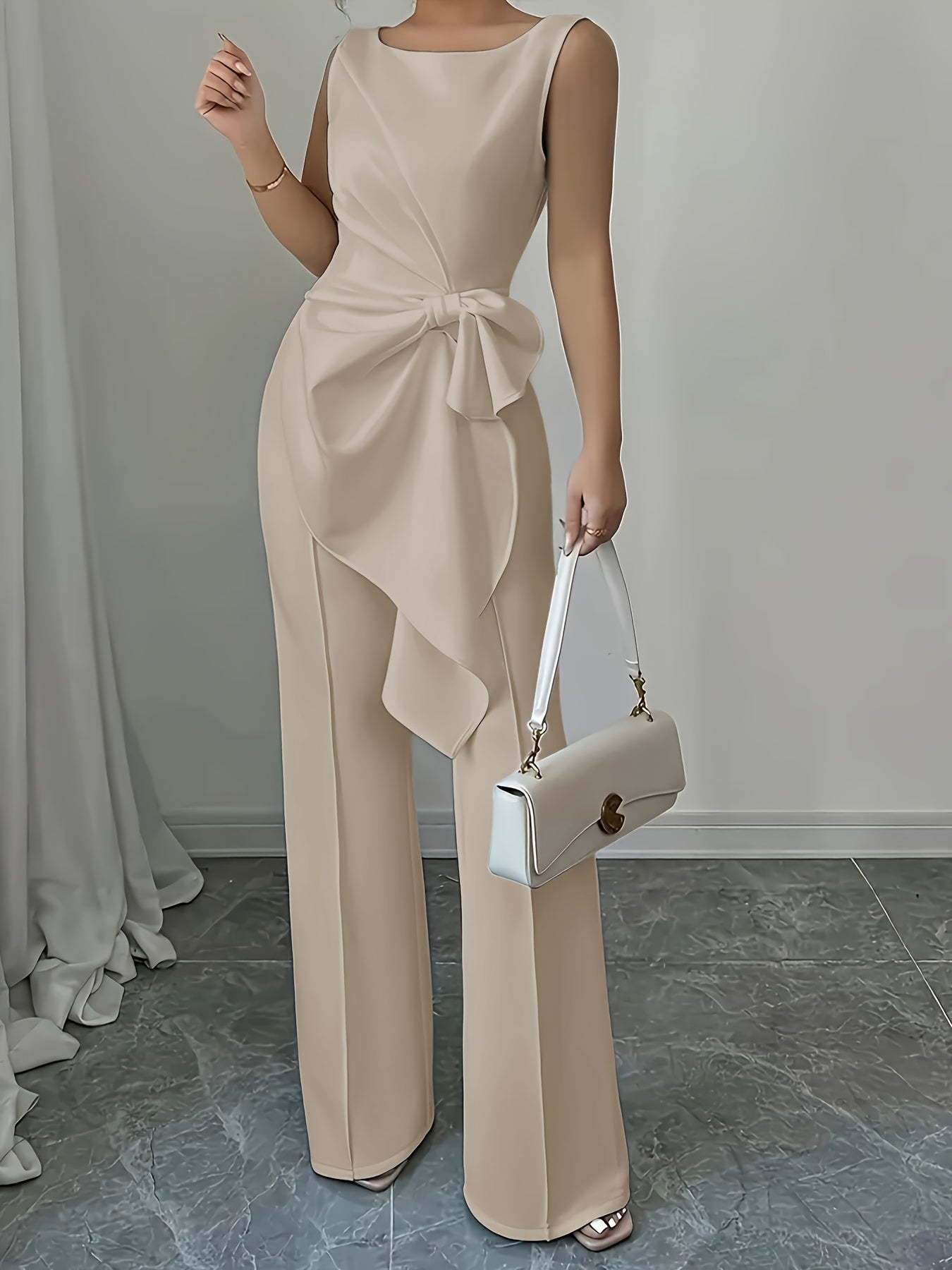 OM307B Elegant Women's Vest and Pants Set - Stylish Casual Elegance