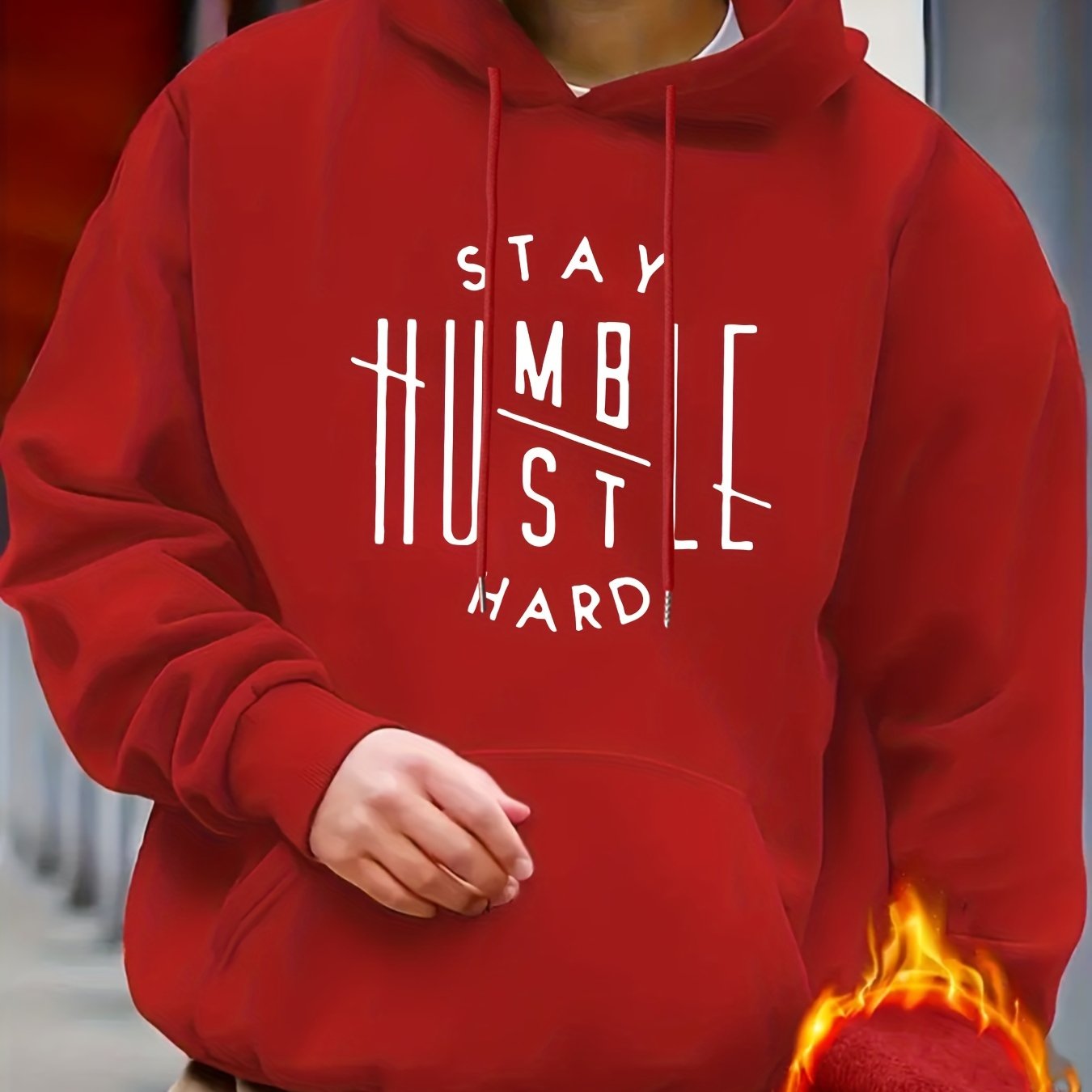 KOURRTER Men's Inspirational Hoodie - "Stay Humble" Graphic Print, Long Sleeve, Polyester Blend, Available in Black, Red, Yellow, Blue, Apricot, Dark Blue, Coffee, Pink, Light Grey - Machine Washable, All-Season Wear