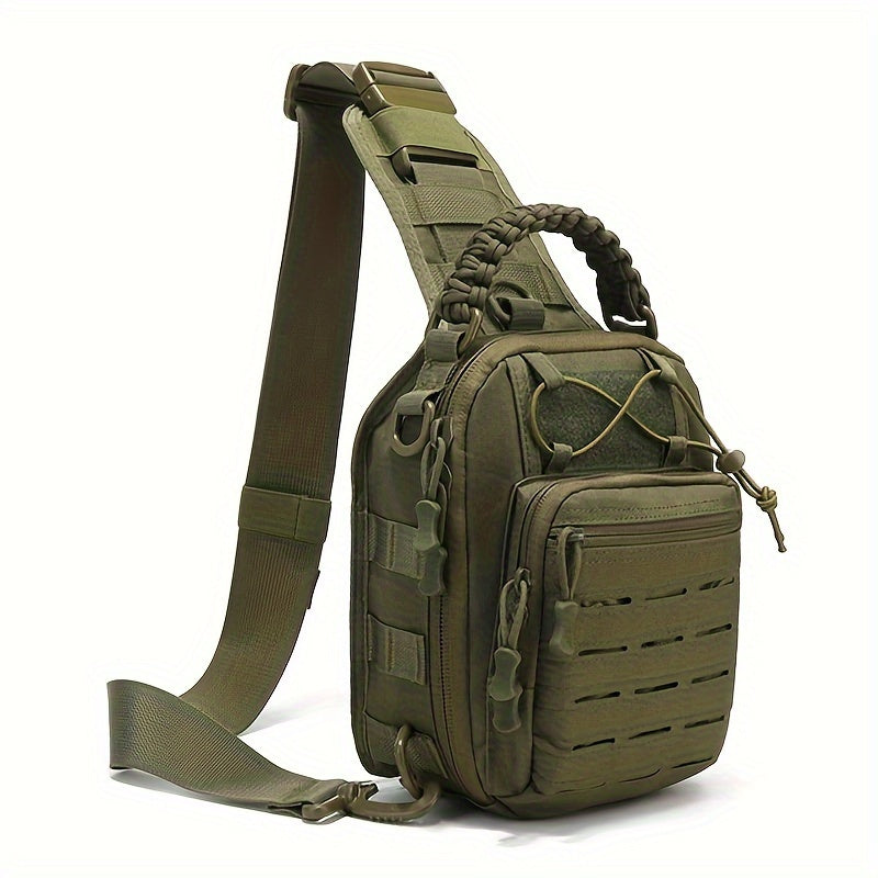 Versatile EDC Crossbody Bag - Lightweight, Multi-Pocket Travel Chest Pack with Zip Closure for Outdoor Adventures
