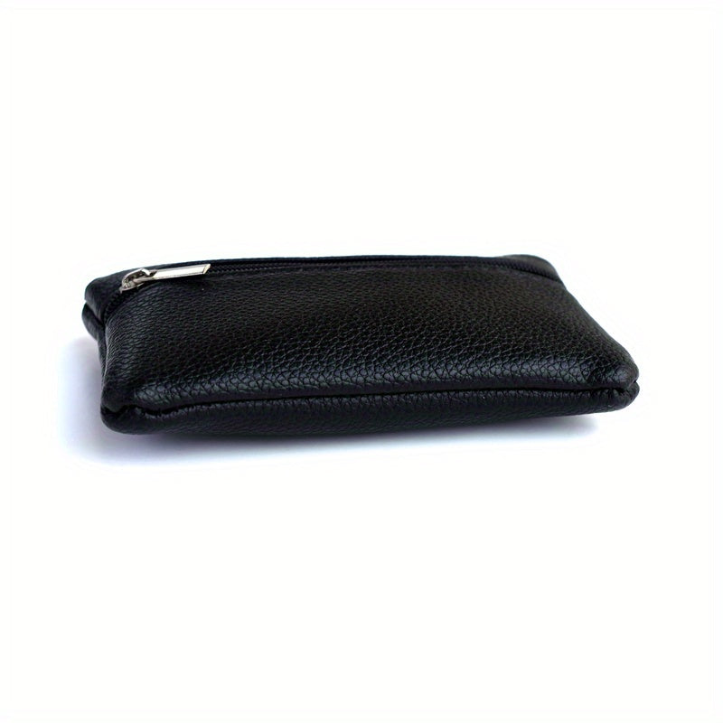 A Small Wallet with a Keychain That Holds Coins in a Mini Coin Purse.