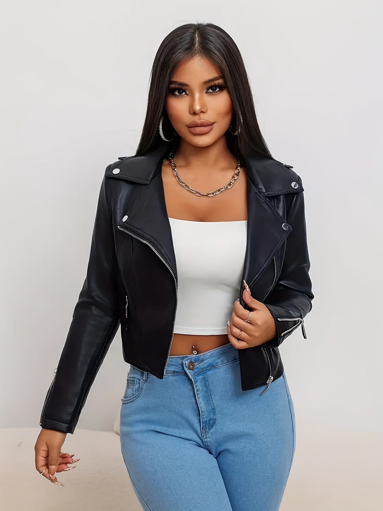 Polyester Sports Square Neck Short Length Long Sleeve Zipper Placket H Fit Conventional Jacket for Spring/Fall