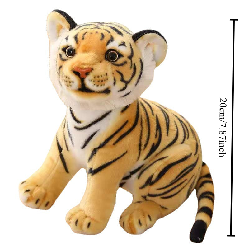 1pc 20cm/7.87 inch Simulated Tiger Doll | Polyester Cloth Doll, Plush Squatting Tiger Toy, Ideal Birthday Gift