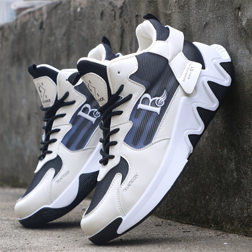 Breathable Men's Running Shoes with Anti-Slip EVA Sole, Lightweight Low-Top Sneakers for Casual Wear and Light Exercise, White with Orange Accents, Comfortable Fabric Upper and Durable PVC Insole, Versatile Sneakers Stylish