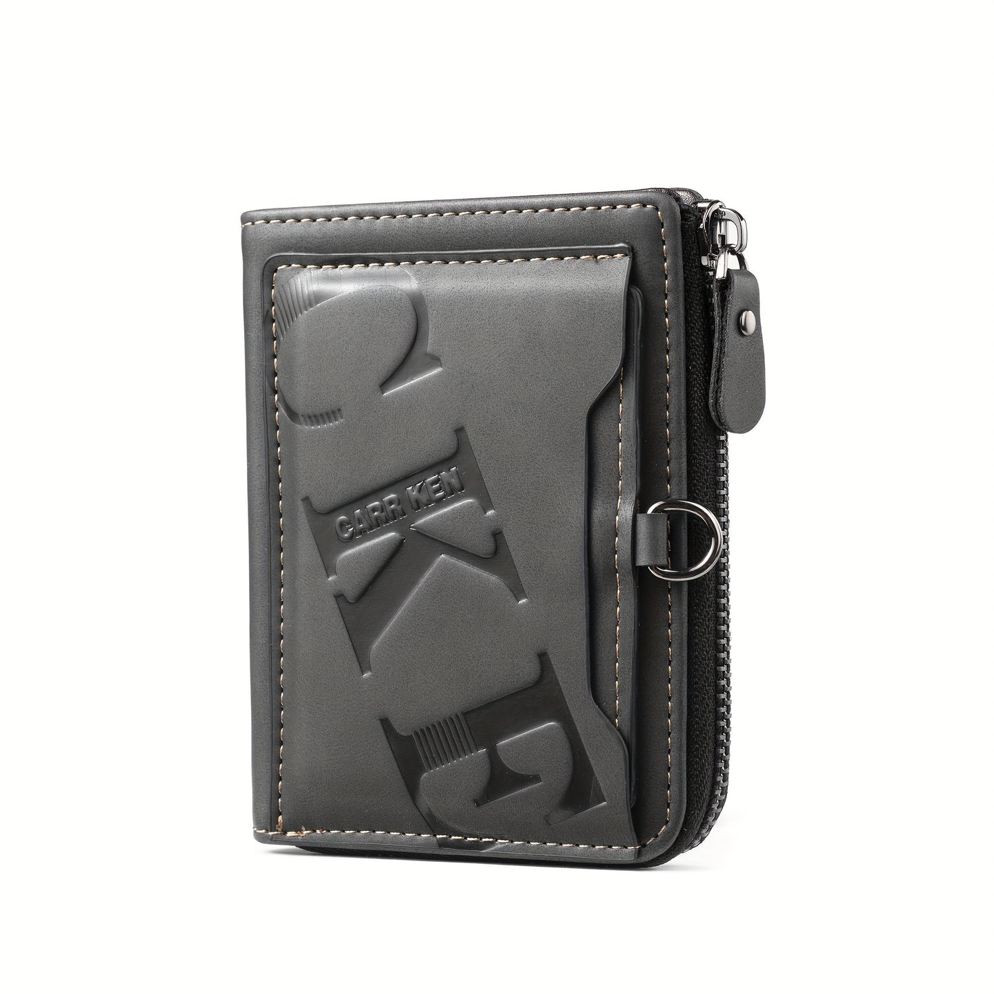 1pc Men's Retro Short Wallet, Multifunctional Fashion Zipper PU Leather Wallet, Ideal Gift For Men