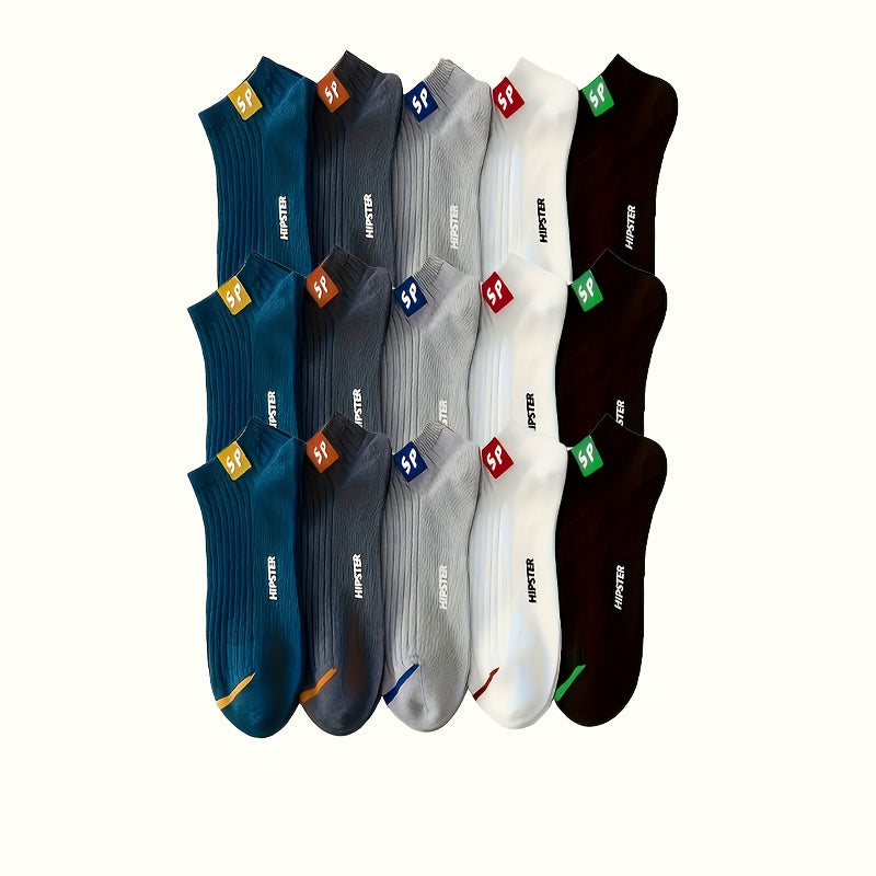 5/10/15/20/30 Pairs of "SP" Fashionable and Handsome Printed Fashion Sports Crew Socks - Comfortable and Breathable Low-top Socks Suitable for Men, Women and Teenagers, Suitable for Outdoor and Home Wear