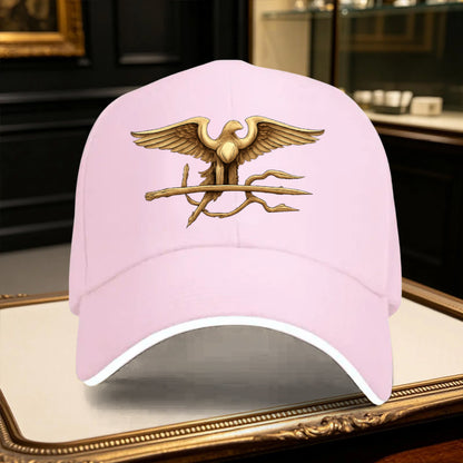 Adjustable Eagle Trident Print Sports Cap for Men – Lightweight Polyes