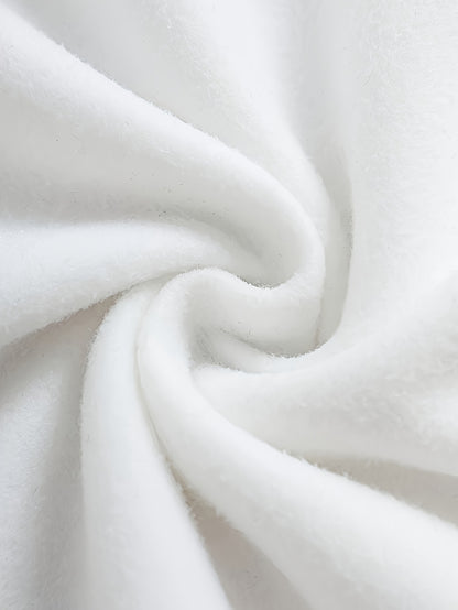 Women's White Christmas & New Year's Letter Print Hooded Sweatshirt - Long Sleeve Casual Pullover with Golden Glitter Lettering, Reindeer & Snowflake Design, Drawstring Hood, All-Season Cozy Sweater for Winter, Fall & Holiday