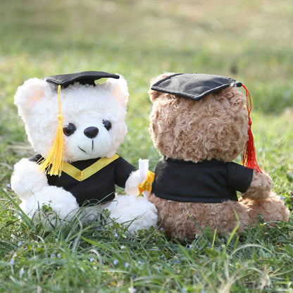 {Personalization} Graduation Bear Doll, Master's and Doctor's Bear Plush Toy, Bachelor's Suit Doll with Printed Logo, Graduation Season Gift, Gift for Classmates, Friends and School