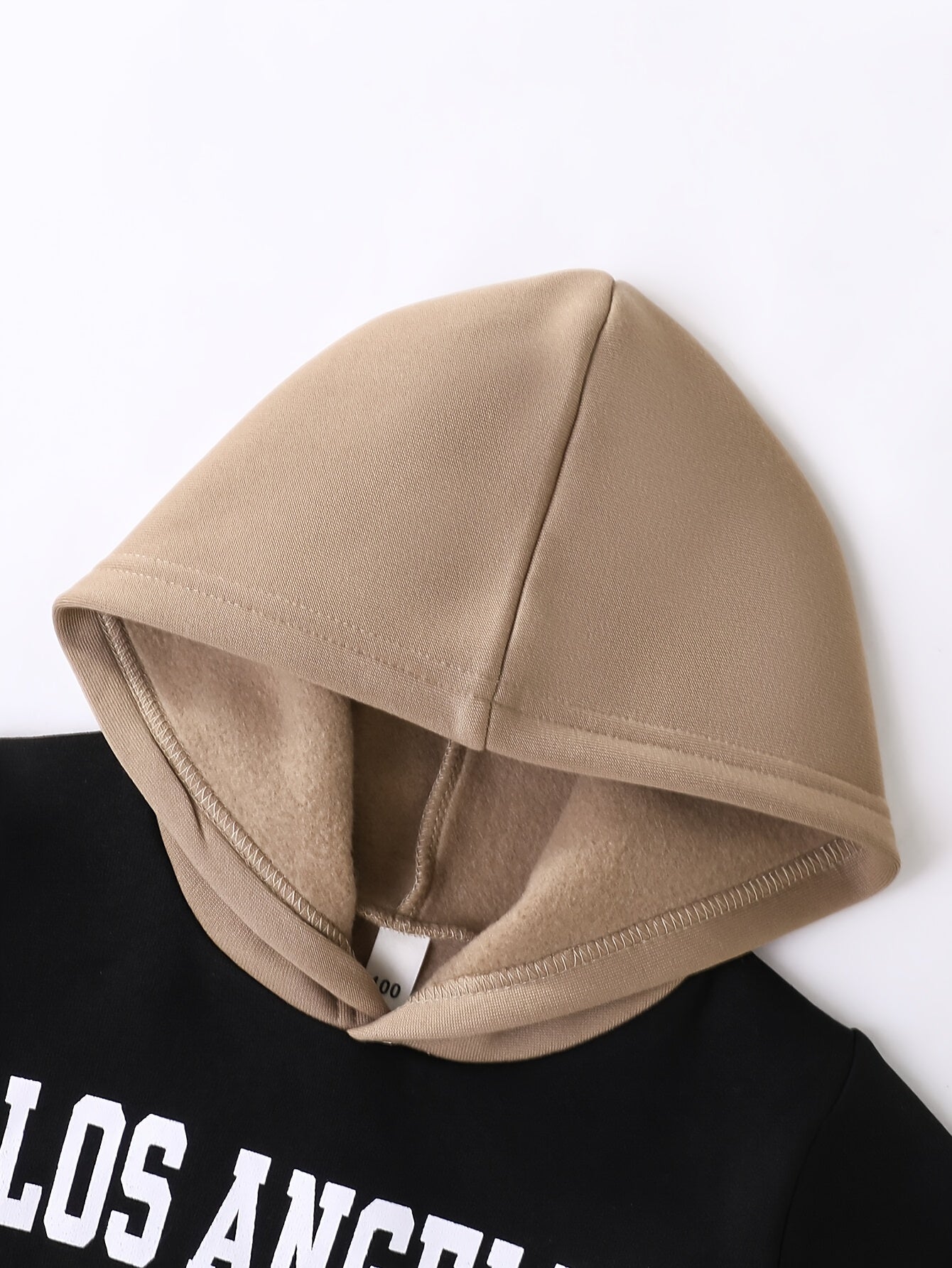 2pcs Boys' Autumn/Winter Fleece-Lined Hooded Sweatshirt and Pants Set, Simple Letter Print Fashion Classic Outfit for Outdoor Sports and Casual Wear, 100% Polyester Knit Stretch Fabric, Ideal Gift Choice for Kids, Perfect for