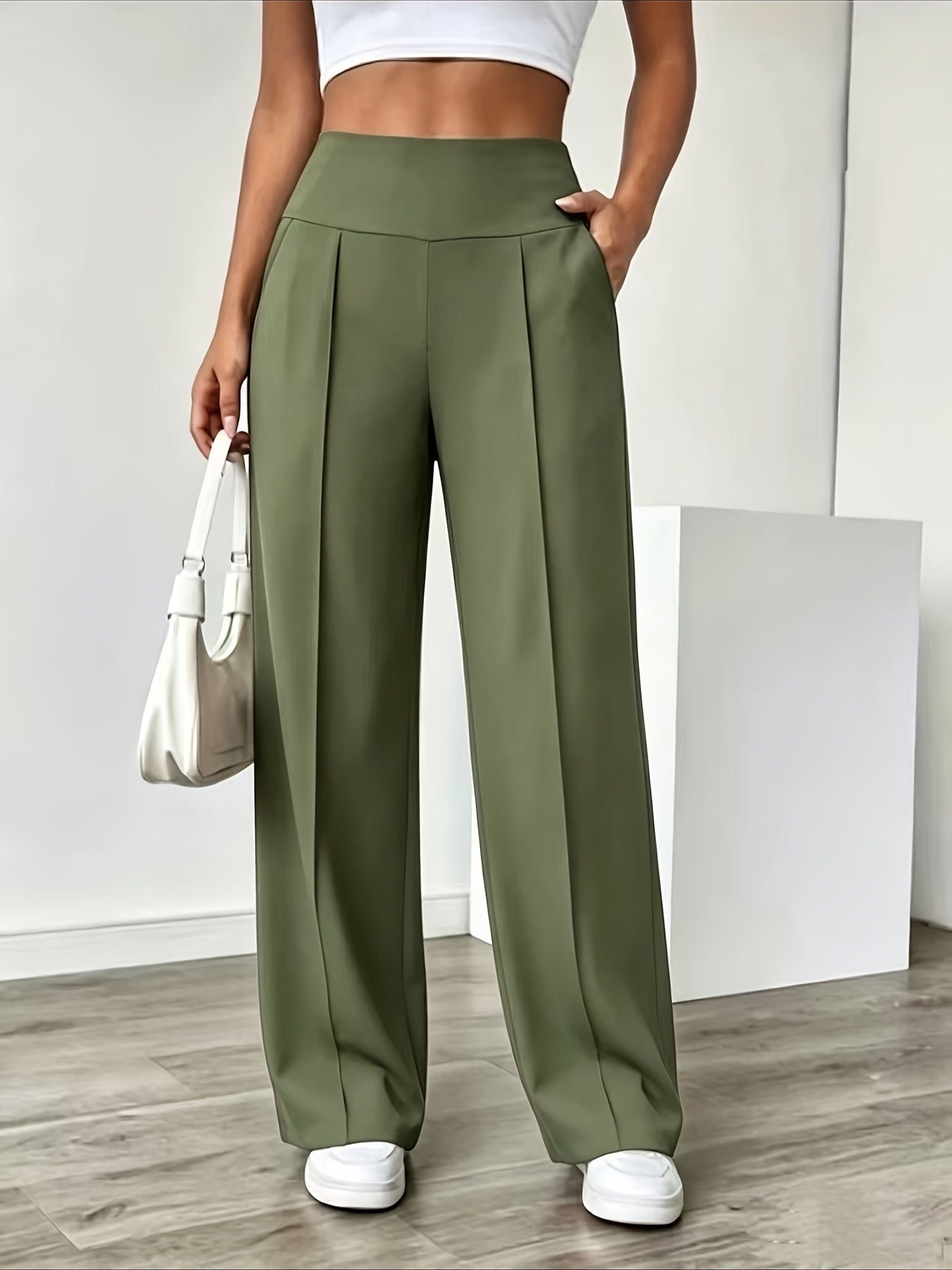 Women's High Waisted Wide Leg Lounge Pants with Pockets