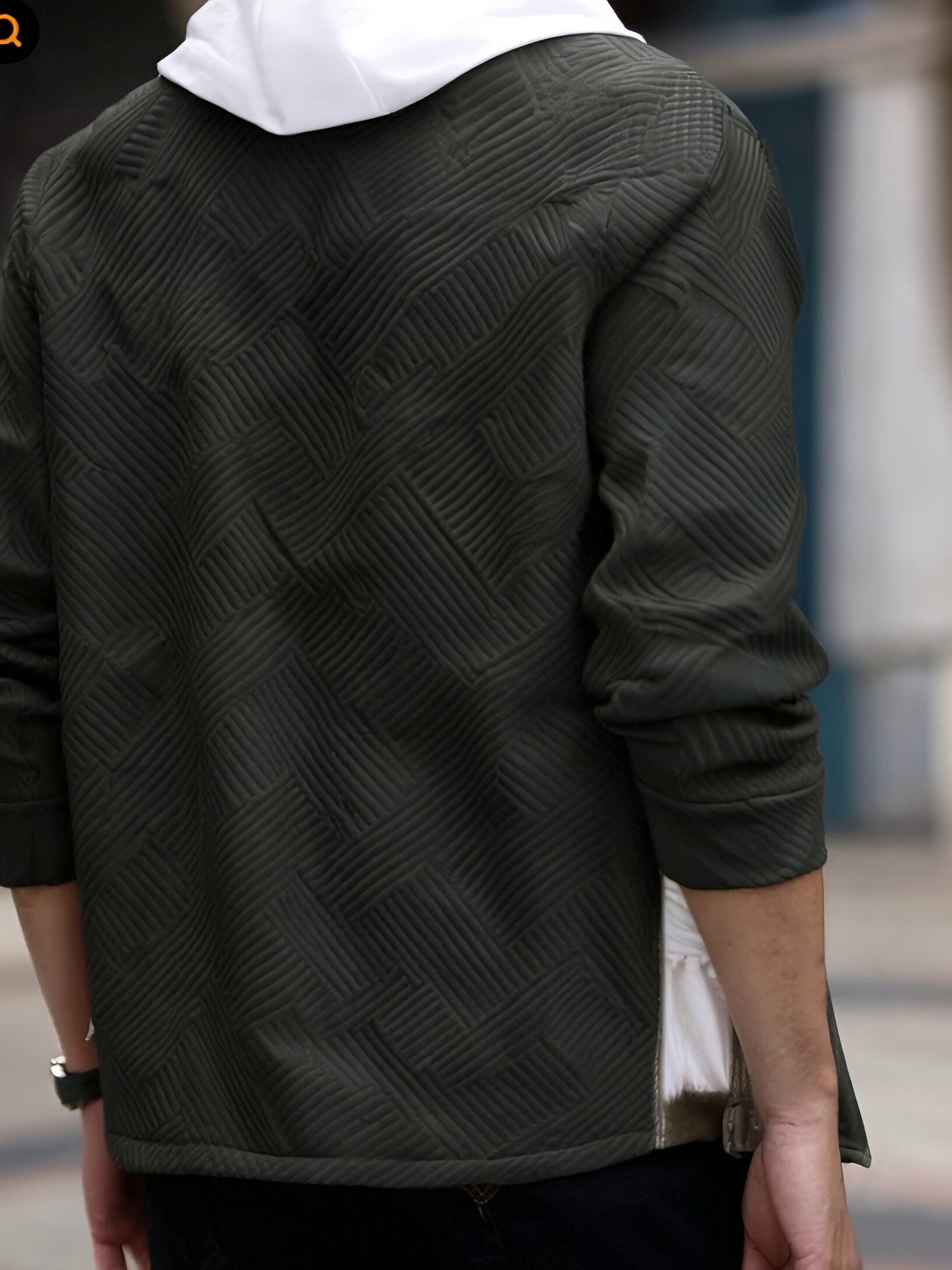 Տղամարդու առօրյա գլխարկով սվիտեր - միագույն երկար թևքով սվիտեր՝ կոճակներով առջևի մասով, սովորական չափսի աշնանային ձմեռային վերնազգեստ ամենօրյա զբոսանքների համար, սվիտեր-բաճկոն, դիմացկուն գործվածք, տրիկոտաժե