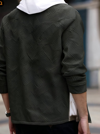 Տղամարդու առօրյա գլխարկով սվիտեր - միագույն երկար թևքով սվիտեր՝ կոճակներով առջևի մասով, սովորական չափսի աշնանային ձմեռային վերնազգեստ ամենօրյա զբոսանքների համար, սվիտեր-բաճկոն, դիմացկուն գործվածք, տրիկոտաժե