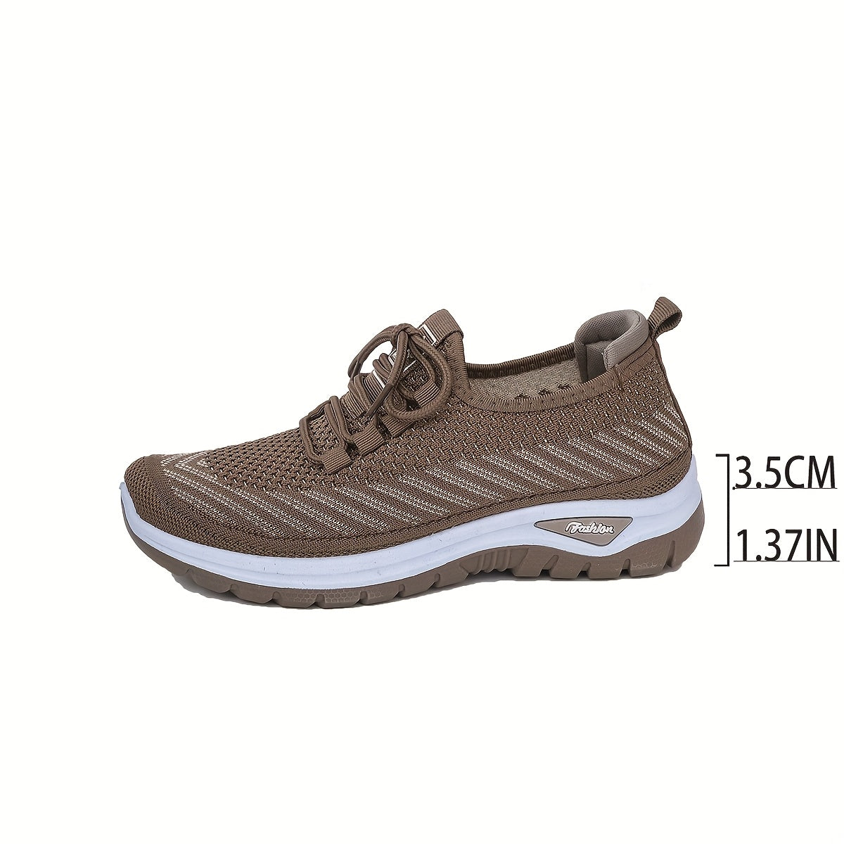 Women'S Knit Casual Sneakers - Stylish Striped Weave Pattern, Breathable Non-Slip Comfort Shoes with Rubber Sole for Outdoor Wear