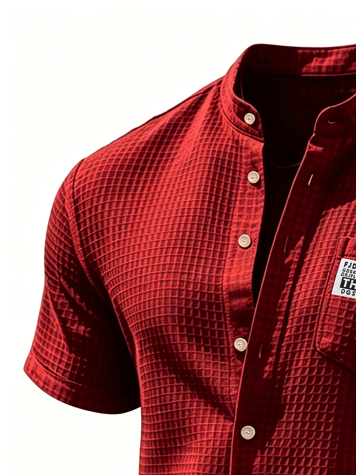 Men's Summer Waffle Knit Shirt & Shorts Set - Casual Sporty Style