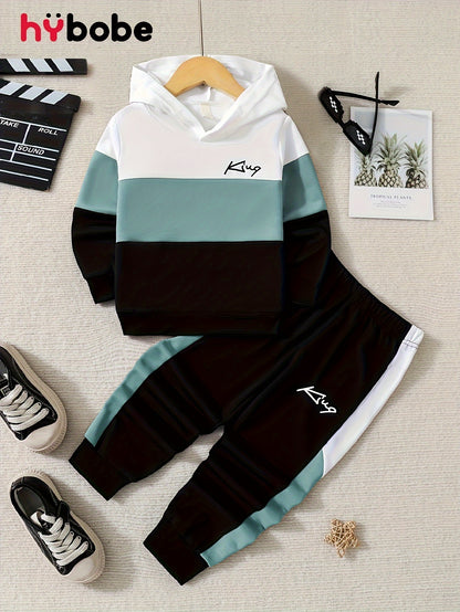 2 հատ տղայի «Թագավորական» նախշերով գլխարկով հանդերձանք, ոճային գունային բլոկներով կարված գլխարկի և տաբատի հավաքածու, մանկական հագուստ աշուն/ձմեռ բացօթյա հագուստի համար, որպես նվեր