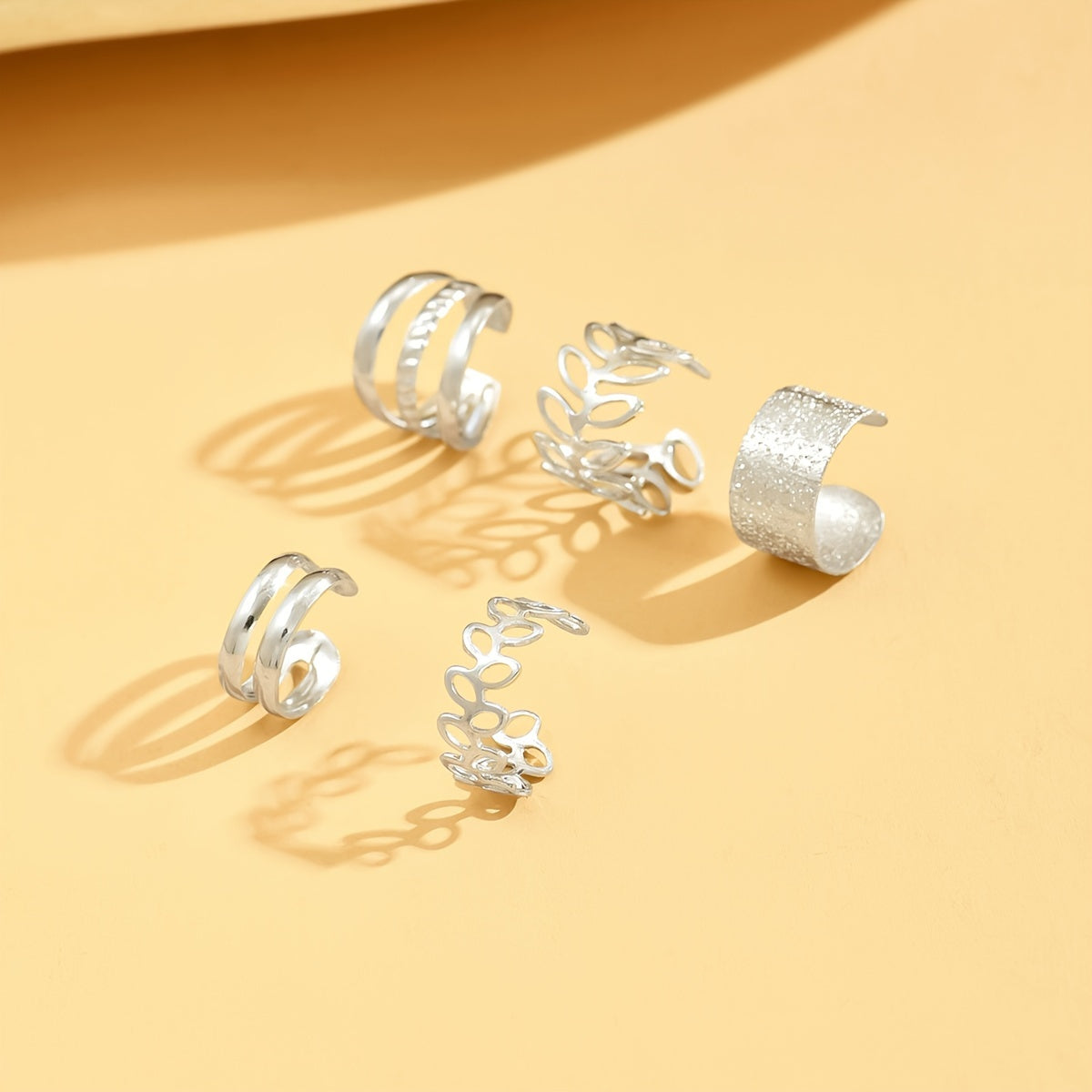 5pcs/set Fashion Trendy Design Classic Elegant Women's Ear Cuff, Iron Jewelry Set, For Women Daily Party Holiday Wearing