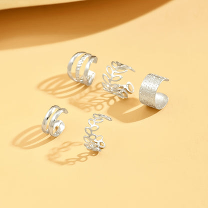 5pcs/set Fashion Trendy Design Classic Elegant Women's Ear Cuff, Iron Jewelry Set, For Women Daily Party Holiday Wearing