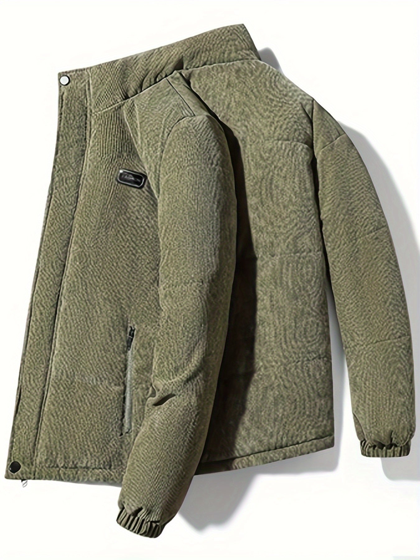 Men'S Heavyweight Winter Jacket - Thermal Insulated Cold Weather Coat with Full-Zip Closure, Front Zipper Pocket - Brown Outer Shell for Everyday & Formal Use - Non-Stretch Fabric Construction - Fall/Winter Outerwear, Winter