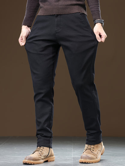 Men's Slim-Fit Cotton Blend Business Casual Pants