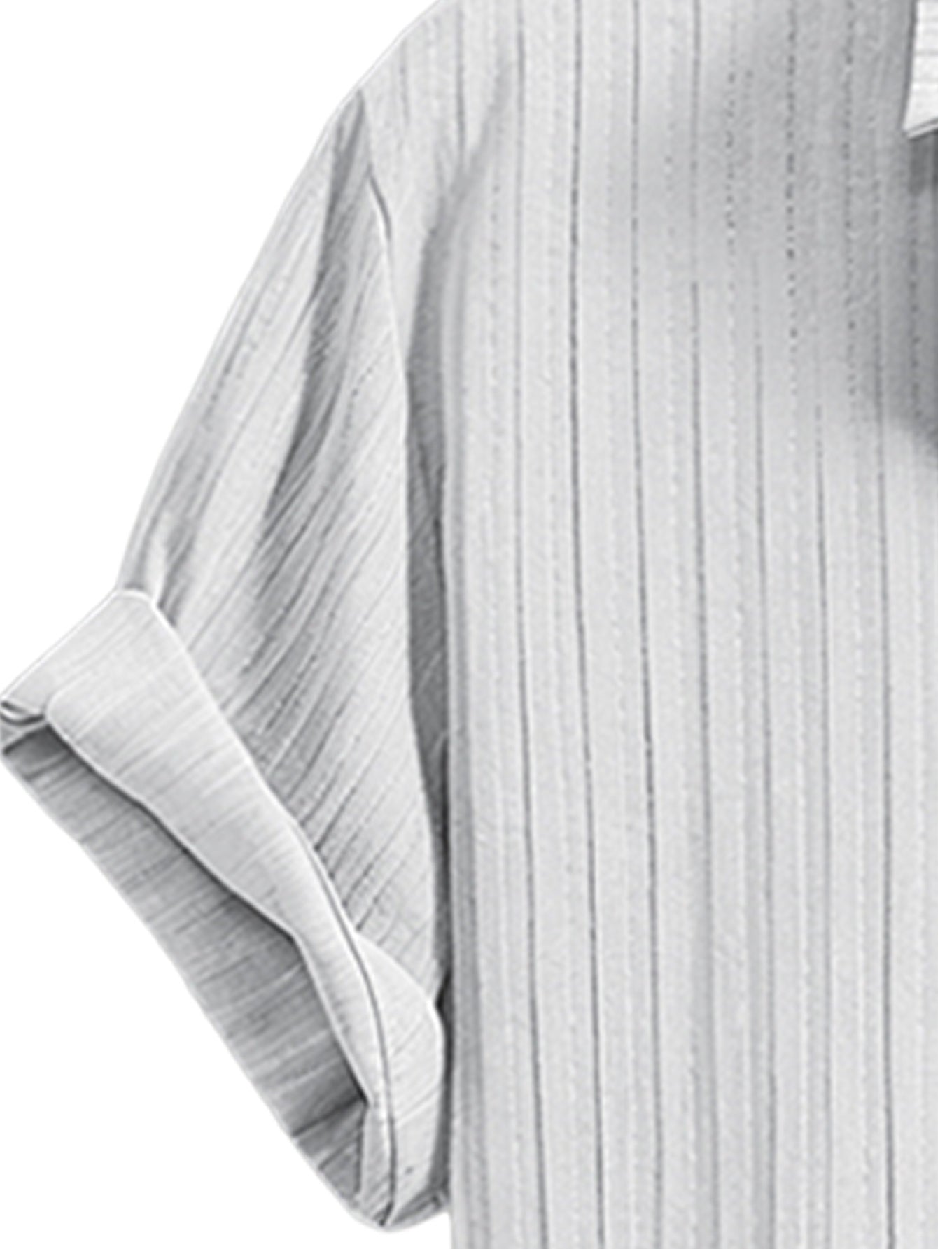 Men's Summer Casual Shirt and Trousers Set, Lightweight Woven Fabric