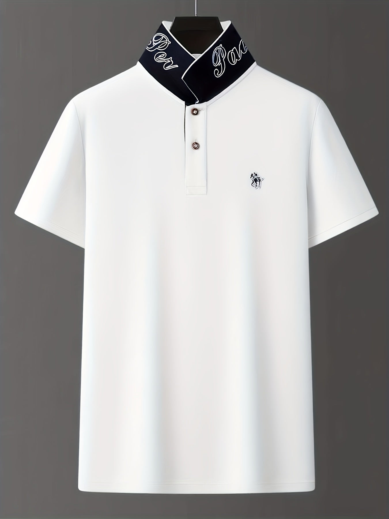 Men'S Stylish Short-Sleeve Polo Shirt Featuring a Contrasting Ribbed Collar And Exquisite, a Timeless And Versatile Choice - ayq