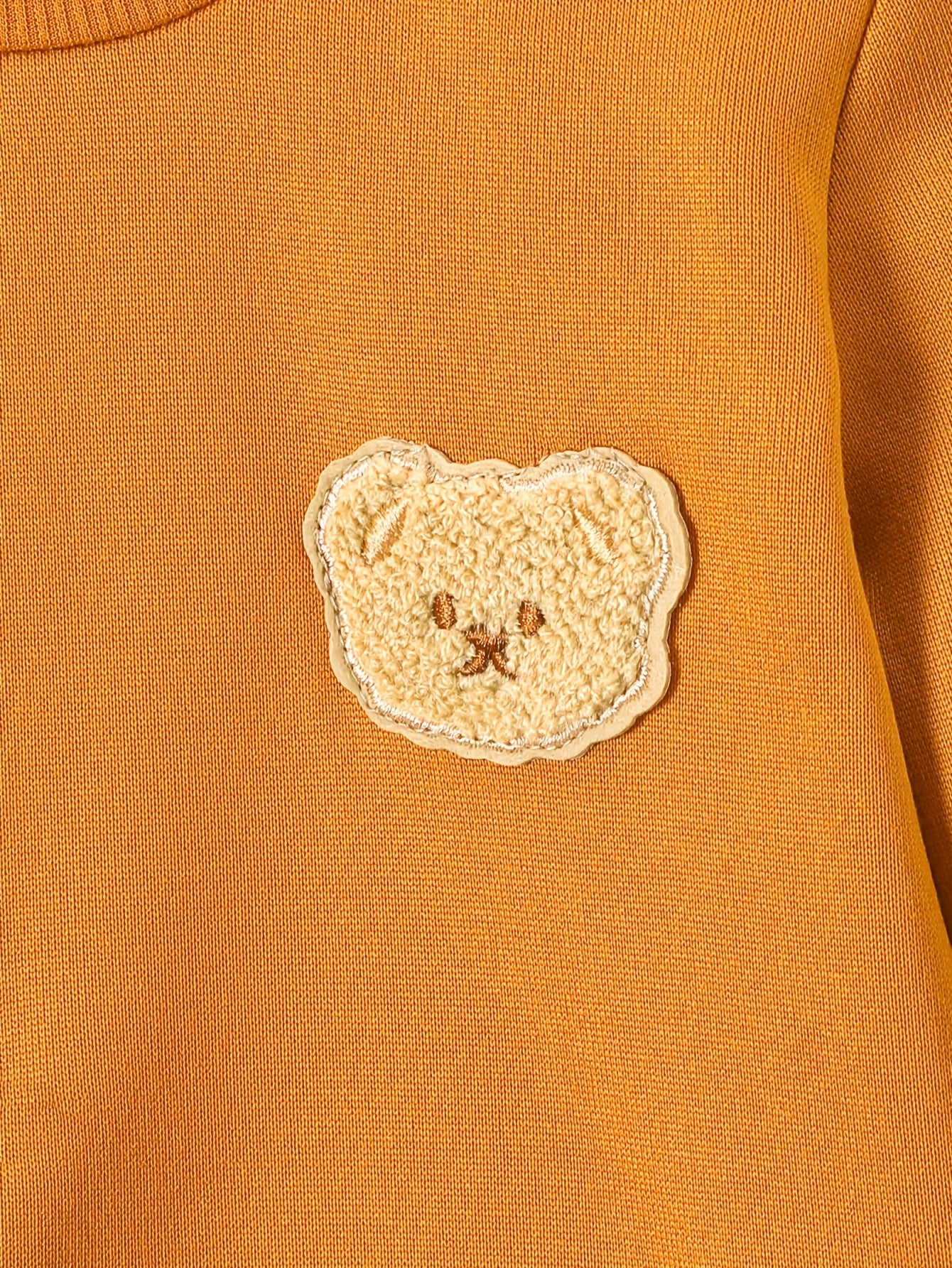 2pcs, Boys' Round Neck Sweatshirt Set, Suitable for Boys Aged 1-8, Fashionable Cartoon Bear Patch, Slightly Stretchy Fabric, Warm Fleece-Lined for Autumn and Winter, Ideal for Casual Sports Wear, Minimalist Style Perfect as a