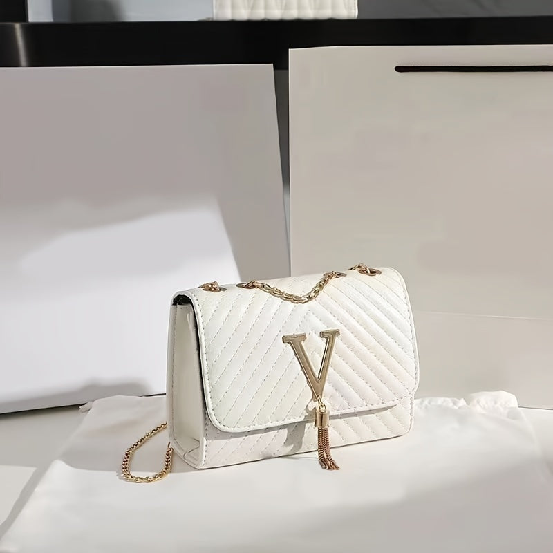 Կորեական ոճի բարձրակարգ հյուսվածքային կանացի պայուսակ, նոր ծոպավոր ռոմբուսային շղթայով փոքր քառակուսի պայուսակ, կանացի ուսապարկ, կրծքավանդակով պայուսակ