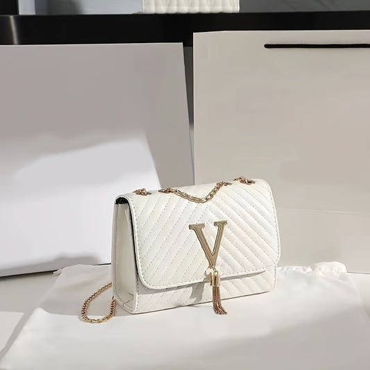 Կորեական ոճի բարձրակարգ հյուսվածքային կանացի պայուսակ, նոր ծոպավոր ռոմբուսային շղթայով փոքր քառակուսի պայուսակ, կանացի ուսապարկ, կրծքավանդակով պայուսակ