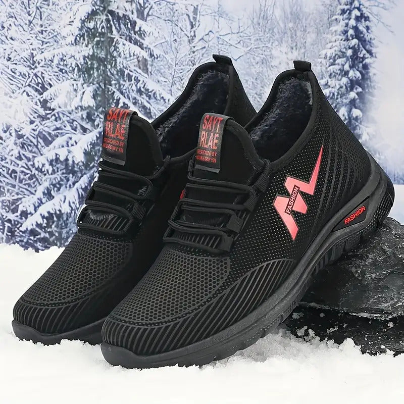 Men's Winter Sports Shoes, Lined with Thickened Soft Sole, Comfortable and Warm Snow Boots, Outdoor Sports Shoes, Winter Men's Boots, Men's Winter Snow Sports Shoes, Sporty Casual Shoes, Casual Winter Shoes for Outdoor Use,
