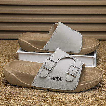 Unisex Casual Slip-On Slippers with Adjustable Straps & Non-Slip Soles