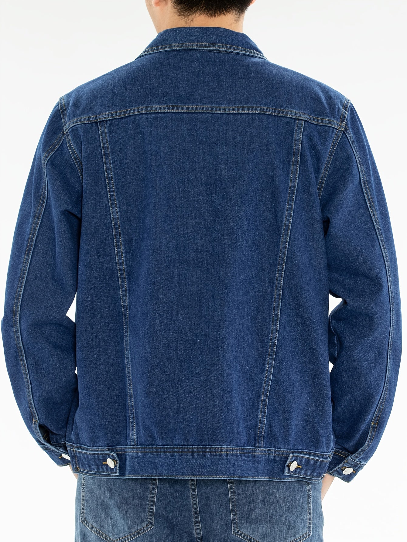 Spring And Autumn Trendy Men'S Denim Jacket for Teenagers, High-End Long-Sleeve Casual Coat with a Lapel.