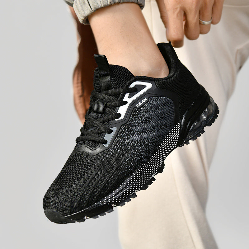 New Hot-Selling Men's Knitted Fabric Upper Sneakers Casual Men's Shoes Air Cushion Shoes - ayq