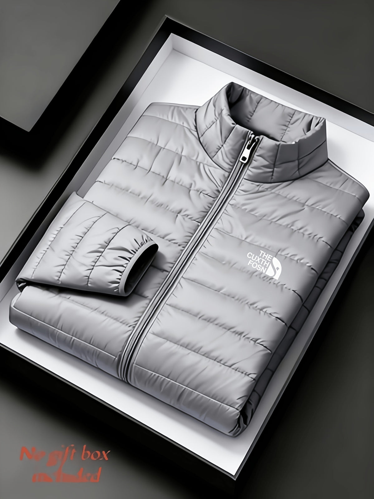 Men's Stand Collar Quilted Padded Coat Lightweight Warm Jacket