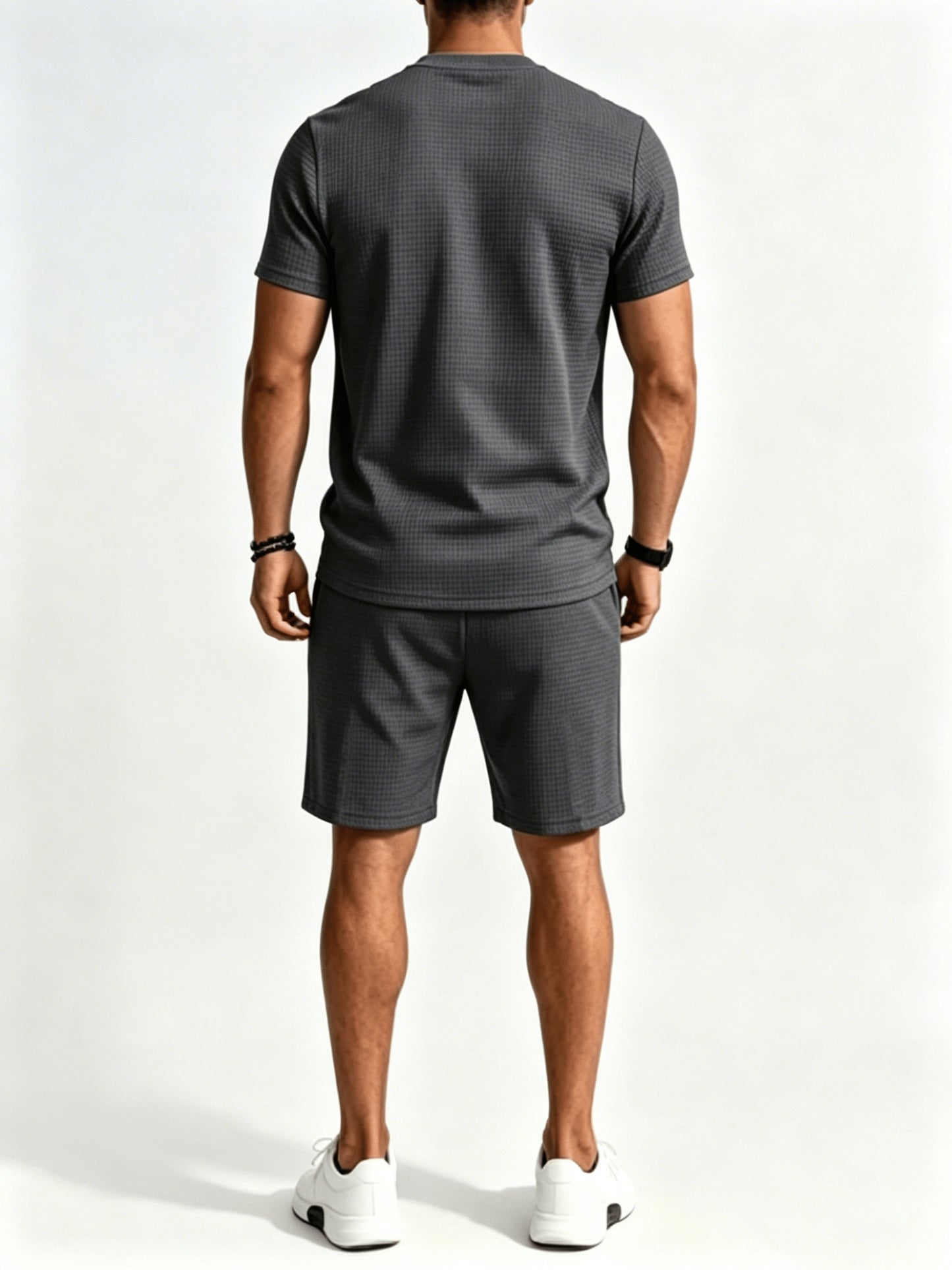 Men's Summer Casual Athletic Crew Neck T-Shirt & Shorts Set