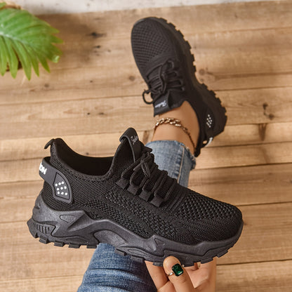 Կանացի առօրյա սպորտային կոշիկներ՝ շնչող գործվածքից վերնամասով, ռետինե ներբանով, ցածր գագաթով, պարզ մատով, բոլոր եղանակների հարմարավետ կոշիկներ, առօրյա հագուստ | Ժամանակակից առօրյա ոճ | Շնչող գործվածքից սպորտային կոշիկներ