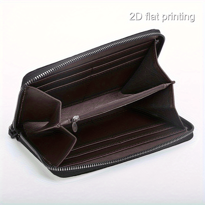 1pc Horse Pattern Ladies Wallet, Single-Sided New Design Large Capacity Multi-Card Slot Long Wallet, Trendy Casual Commuter Zippered Multifunctional Women's Clutch Purse, Pattern Placement May Vary