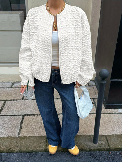 Միագույն կայծակաճարմանդով առօրյա բաճկոն