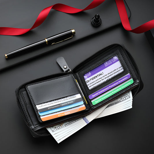 Luxury Faux Leather Wallet for Men | Crocodile Pattern, Embossed Top, Smooth Black, Zip Closure, Multiple Card Slots, Large Capacity, Stitched Design - Perfect Gift for Father, Husband, Brother