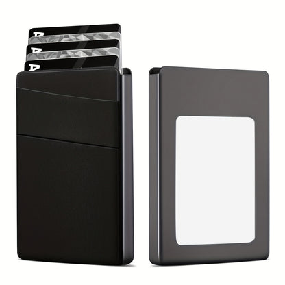 Simple RFID Blocking Aluminum Alloy Credit Card Holder with Money Bag for Men