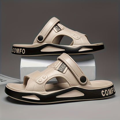 Men's Breathable EVA Summer Slides with Geometric Design
