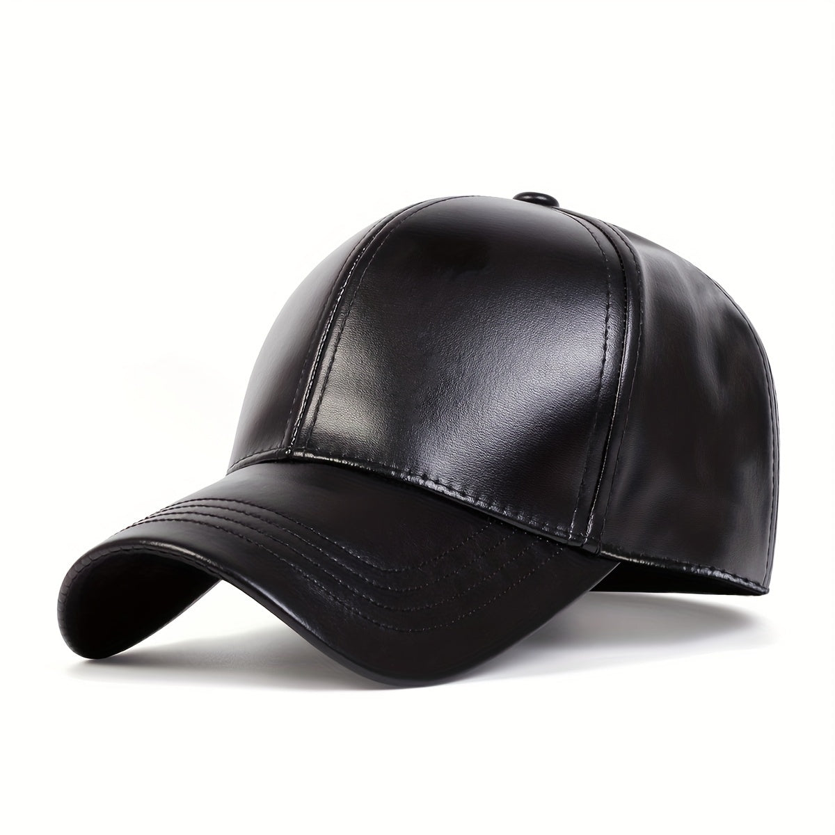 Men's PU Leather Baseball Cap Casual Adjustable Hat