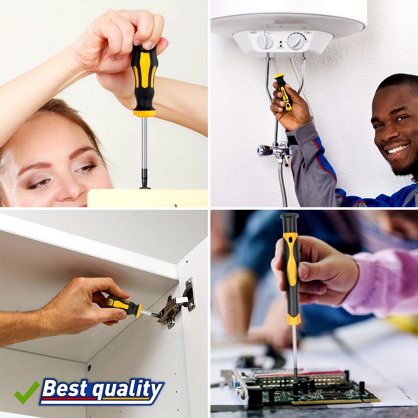 43pcs Professional Screwdriver Set with Magnetic Bit Holder - Chrome Vanadium Steel, Includes Slotted, Phillips, Hex, Torx Bits & Precision Tools - Durable Repair Kit for DIY & Industrial Use