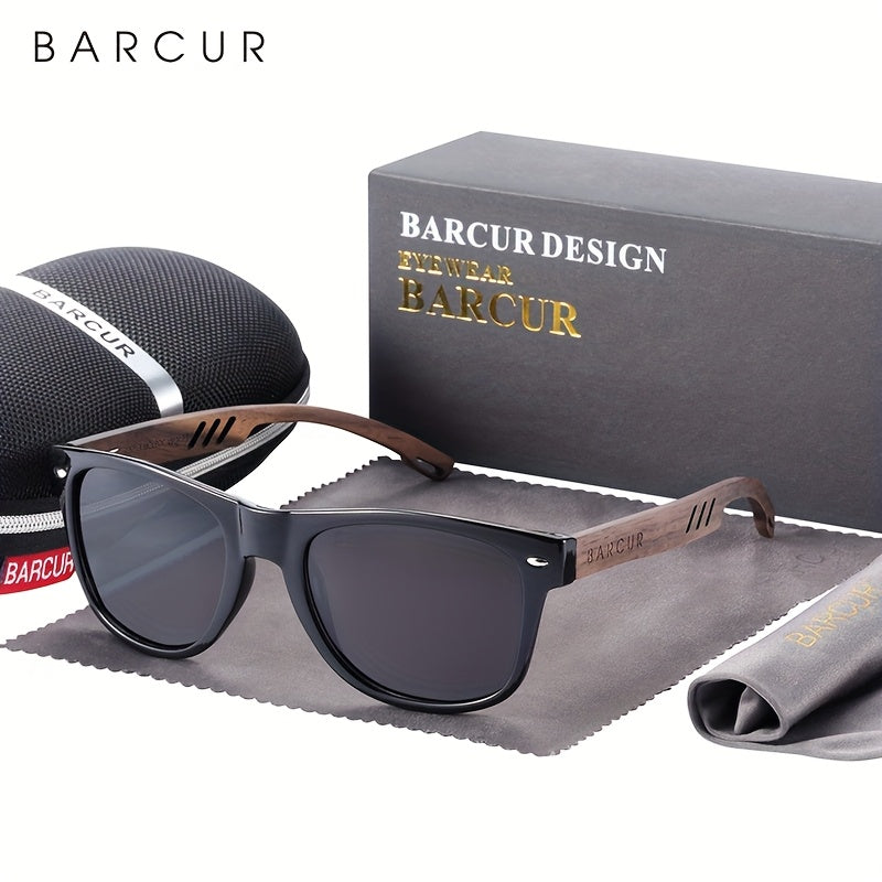 Men's Casual Polarized Black Walnut Sunglasses with UV Protection