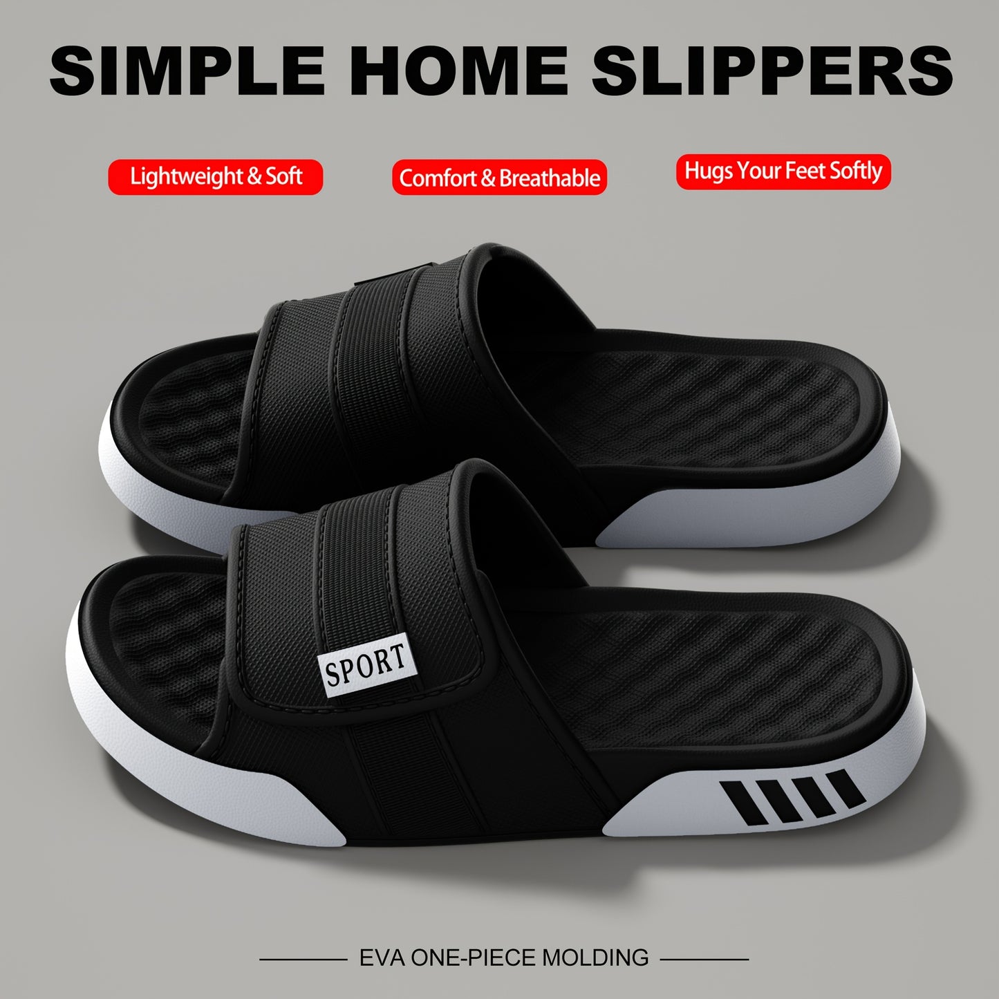 New Men'S Indoor And Outdoor Slippers, Home Shoes, Thick-Soled EVA Non-Slip Slippers, Stylish Thick-Soled, Silent, And Wear-Resistant - ayq