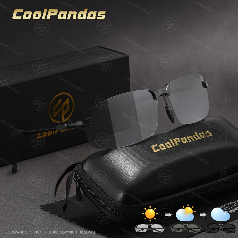 Men Women Polarized Photochromic Sunglasses Stainless Steel Frame